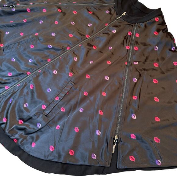 Melissa McCarthy x Seven Blck Reversible Zipper Cape Poncho Satin Lipstick Kiss - Picture 8 of 16